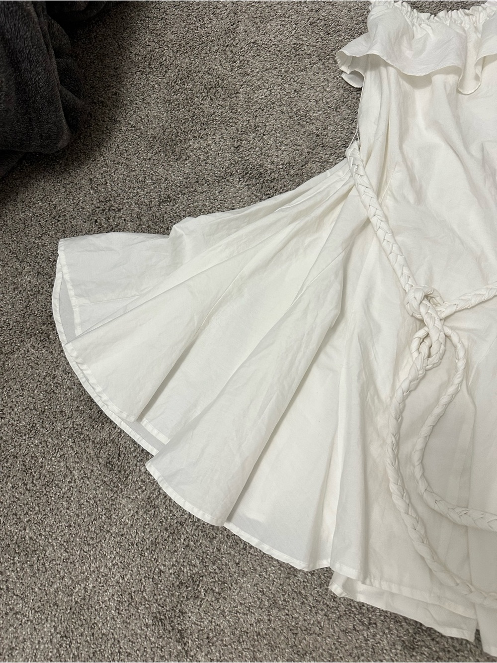 RHODE One-Shoulder Ruffle Dress with Braided Waist - Picture 3 of 3